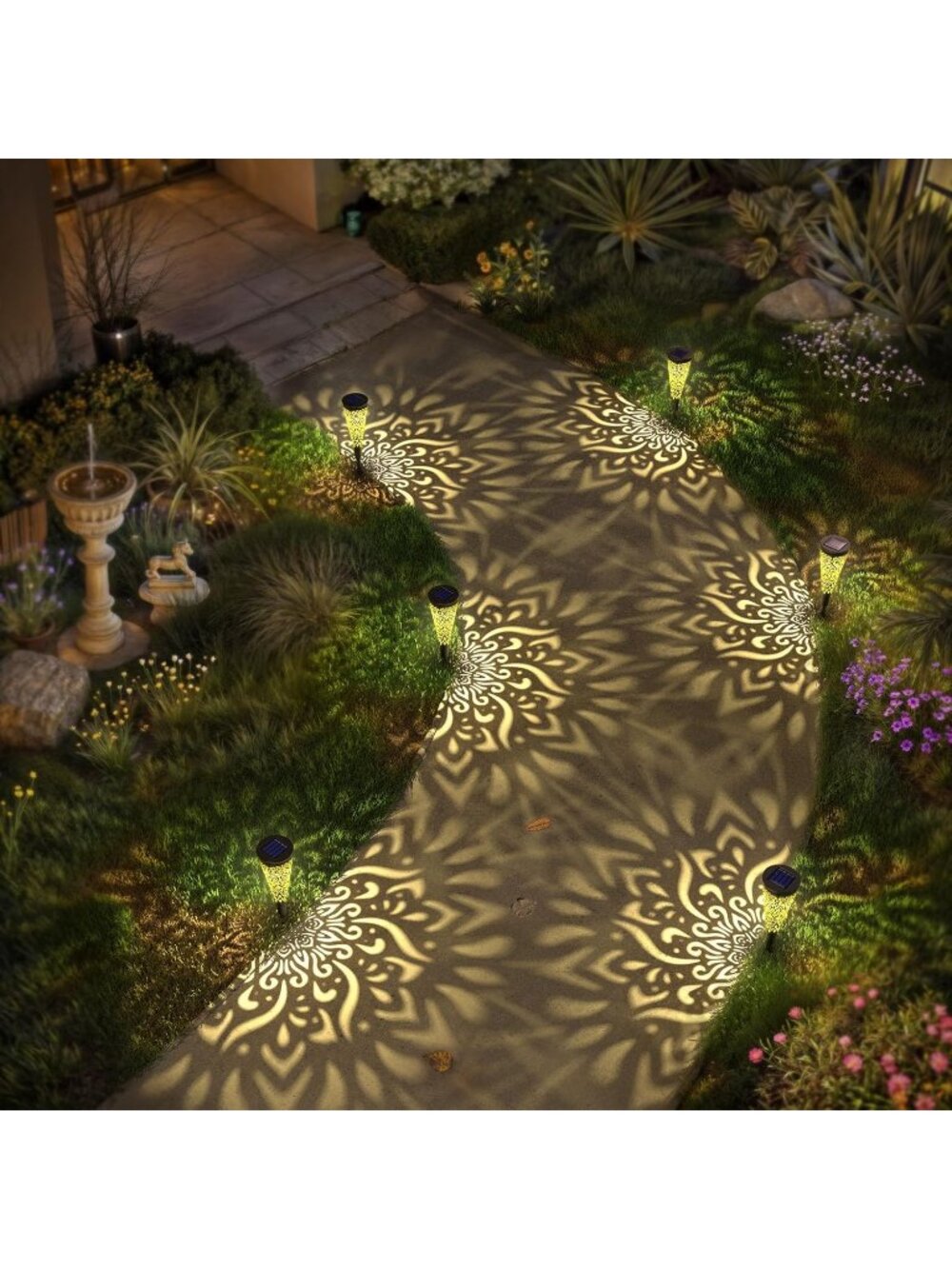 New 6-Pack Solar Pathway Lights Warm LED Waterproof Landscape Lights for Yards - Picture 2 of 6